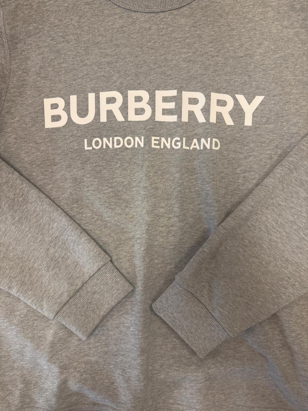 Burberry Wool Blend Sweater Logo Grey