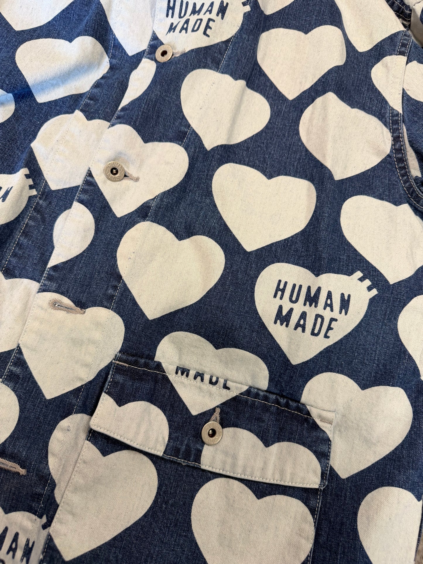Human Made Heart Print Denim Jacket