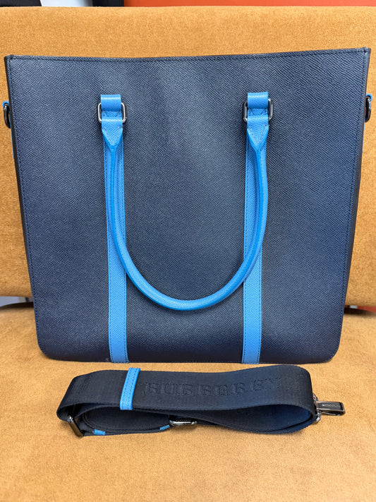 Burberry Two-Tone Leather Tote Bag