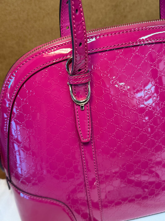 Gucci Microguccissima Patent Leather Dome Bag
