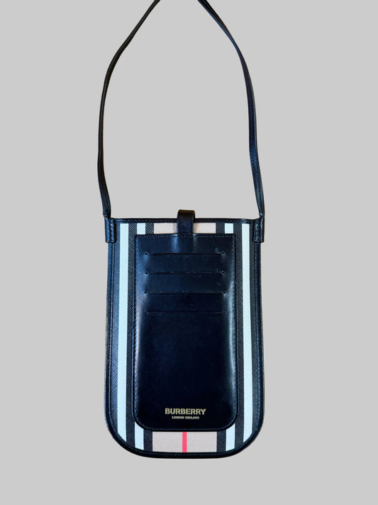 Burberry Striped Phone Pouch Crossbody Bag