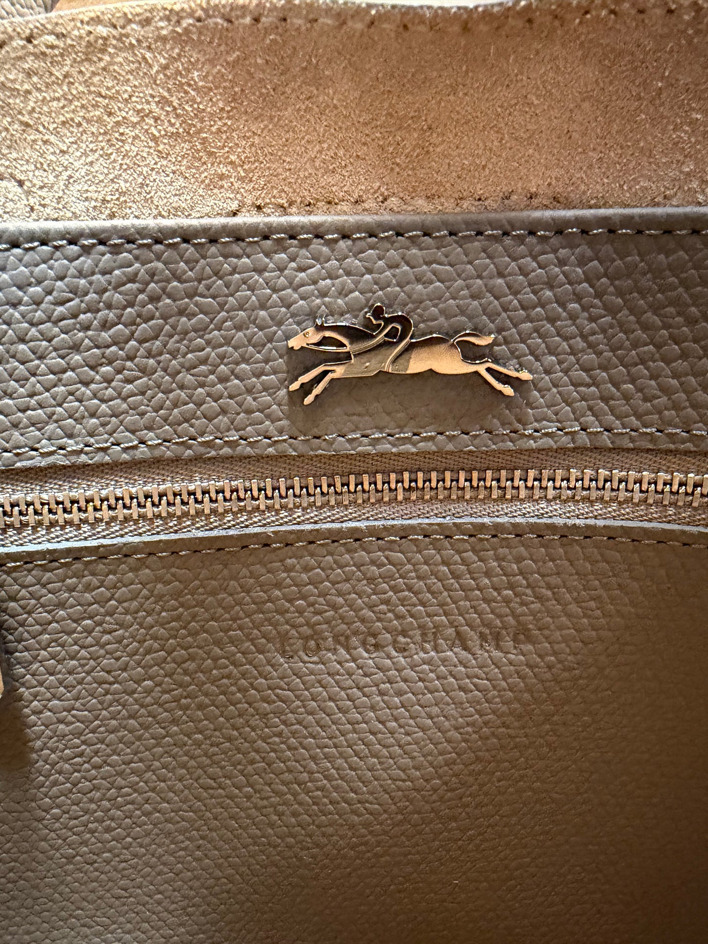 Longchamp Le Roseau Top Handle Bag – Grey Leather