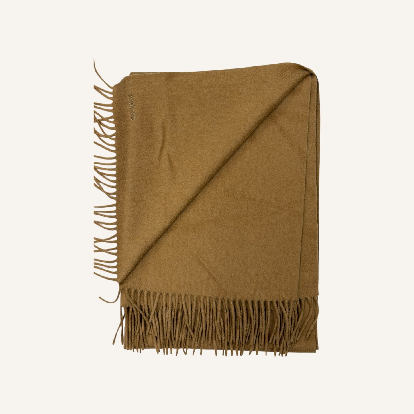Max Mara Classic Fringe Wool/Cashmere Scarf