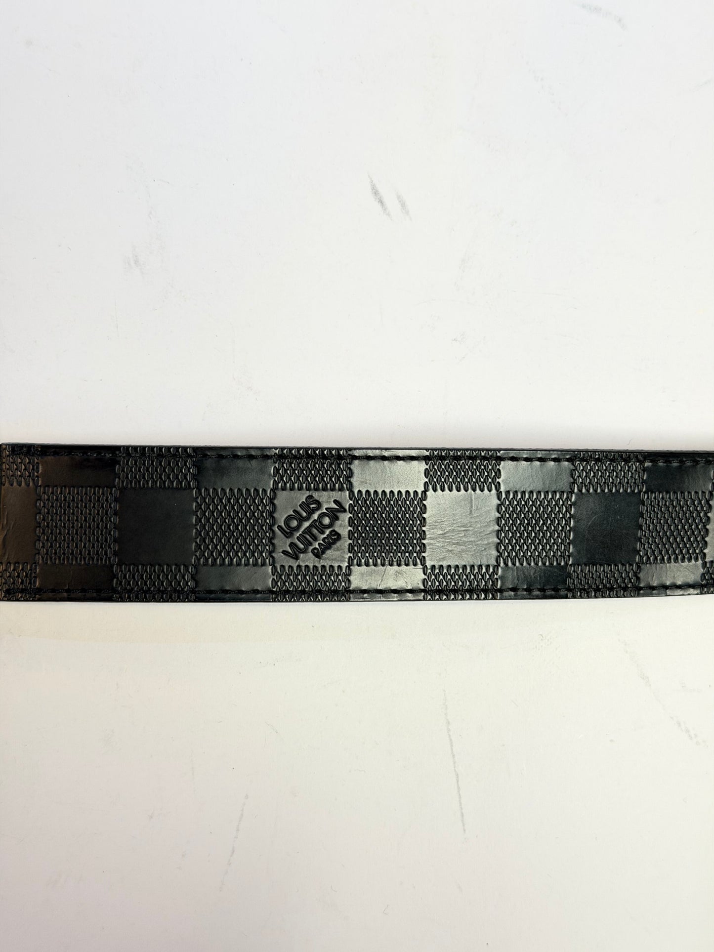 Louis Vuitton Damier Embossed Reversible Buckle Belt