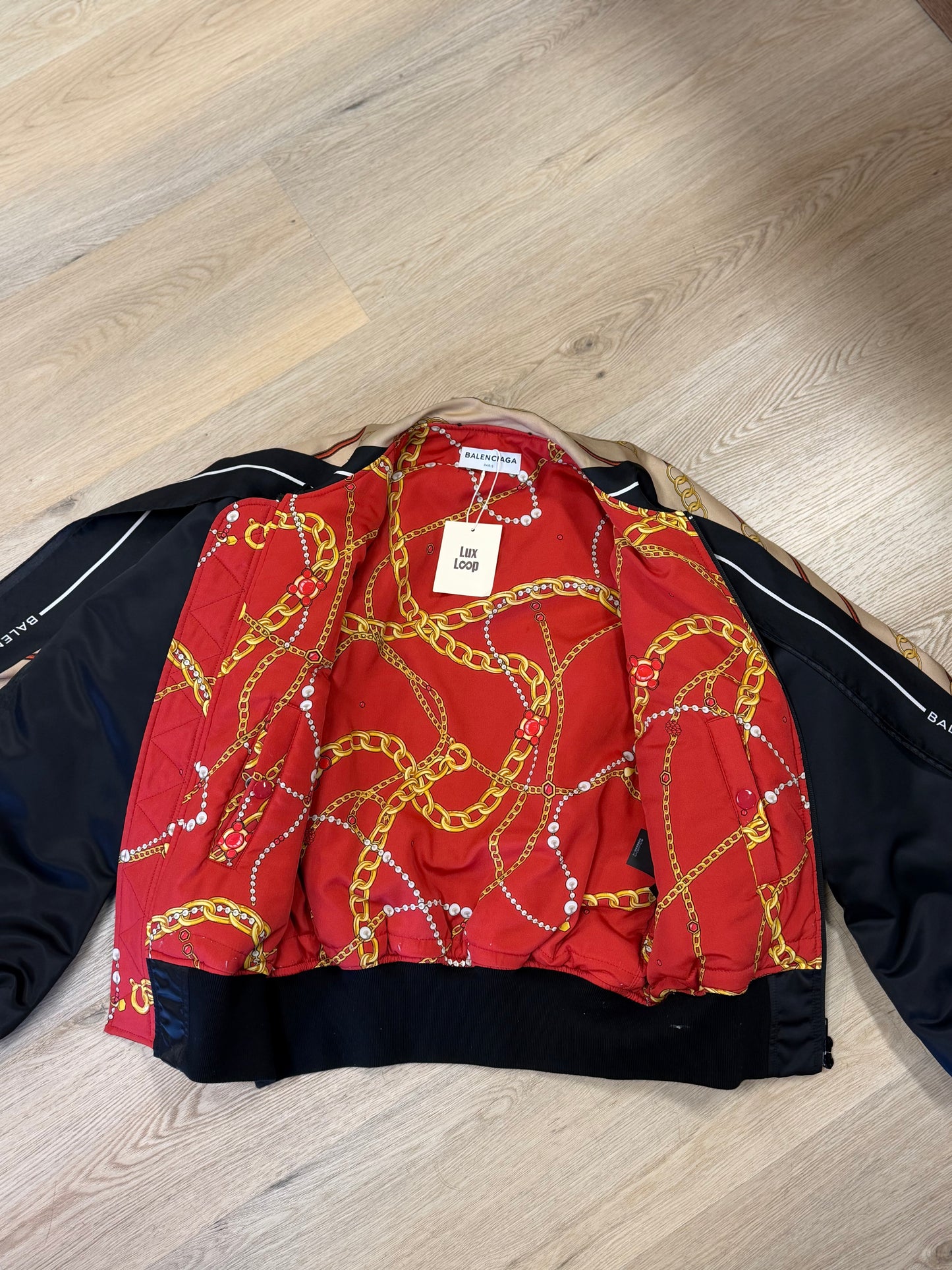 Balenciaga Chain-Print Bomber JAcket