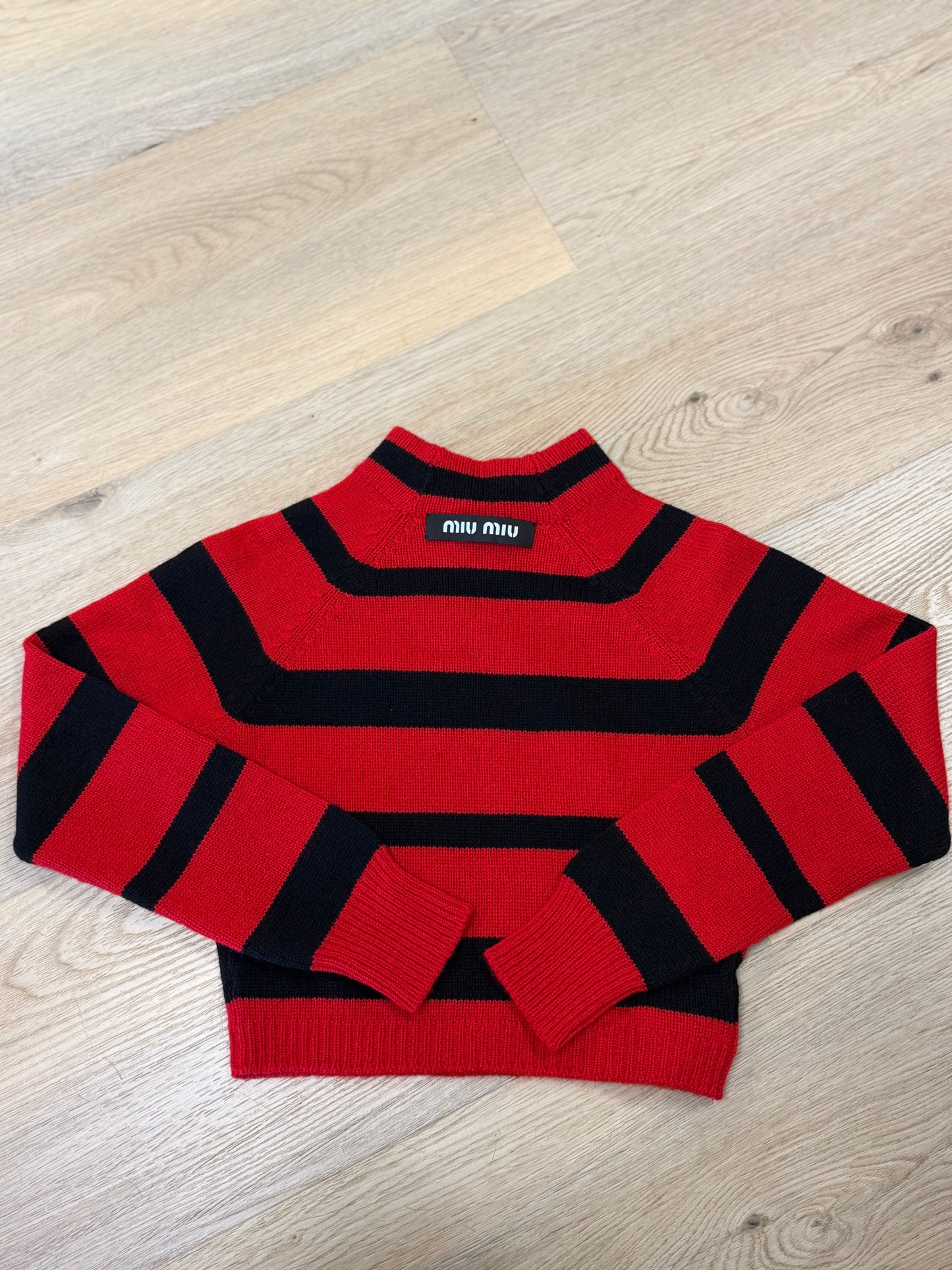 Miu Miu Striped Crop Sweater