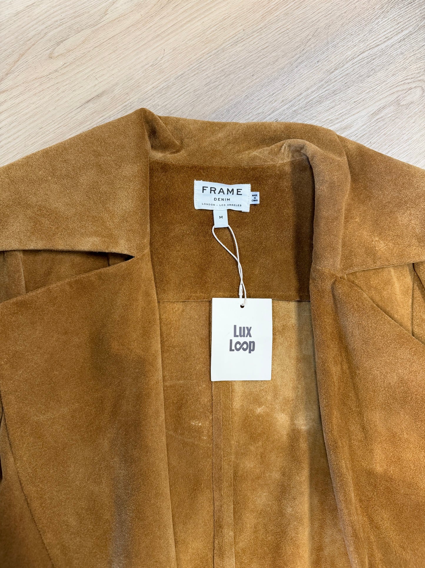Frame Denim Suede Belted Trench Coat