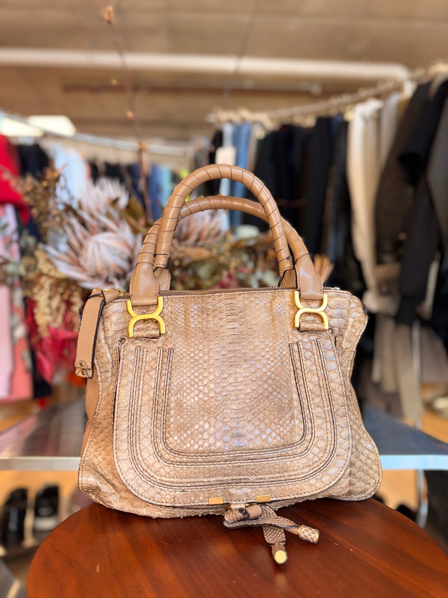 Python Marcie Satchel Bag