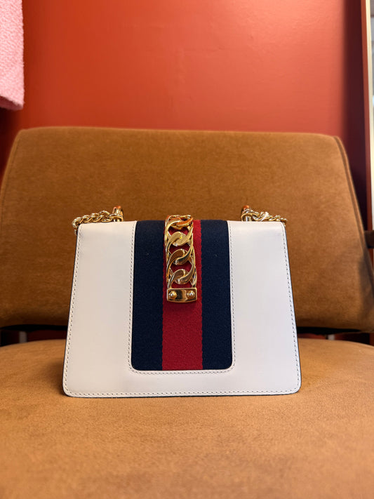 Mini Sylvie Leather Chain Shoulder Bag