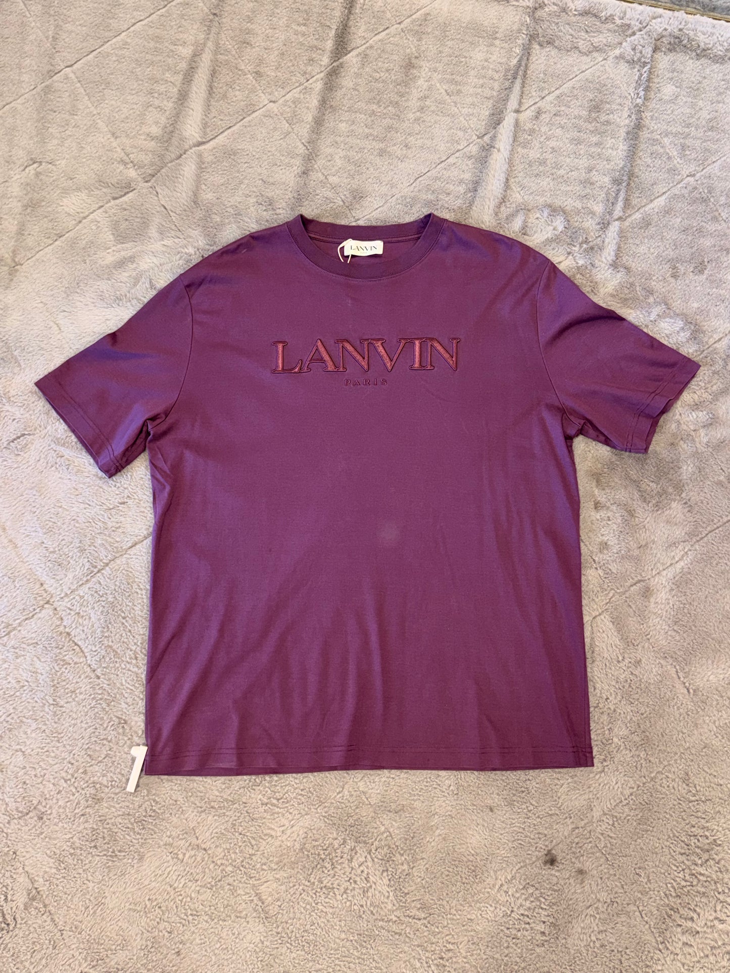 Lanvin Classic embroidered cotton t-shirt in Purple