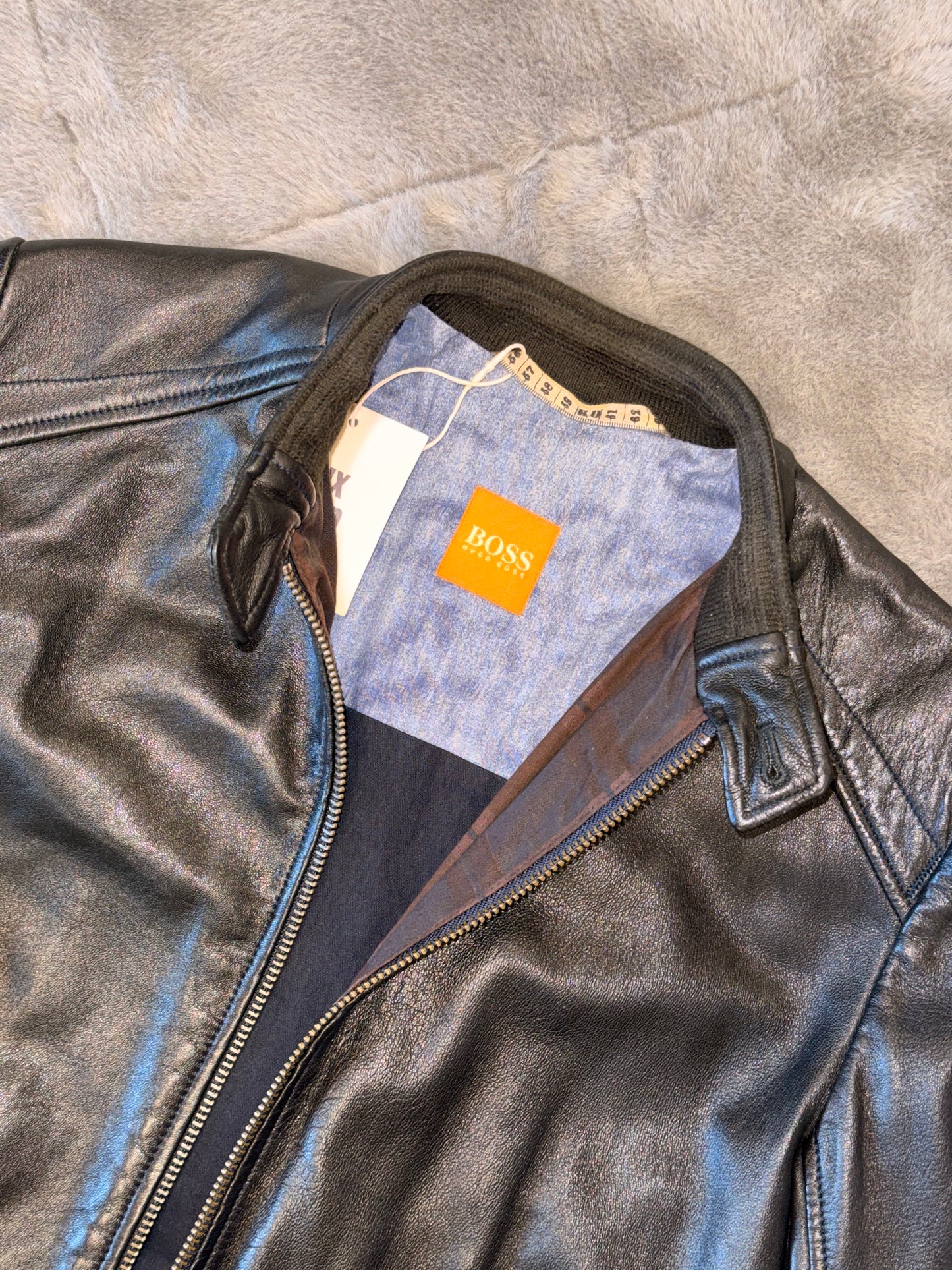 Hugo Boss Leather Jacket (BOSS Orange)