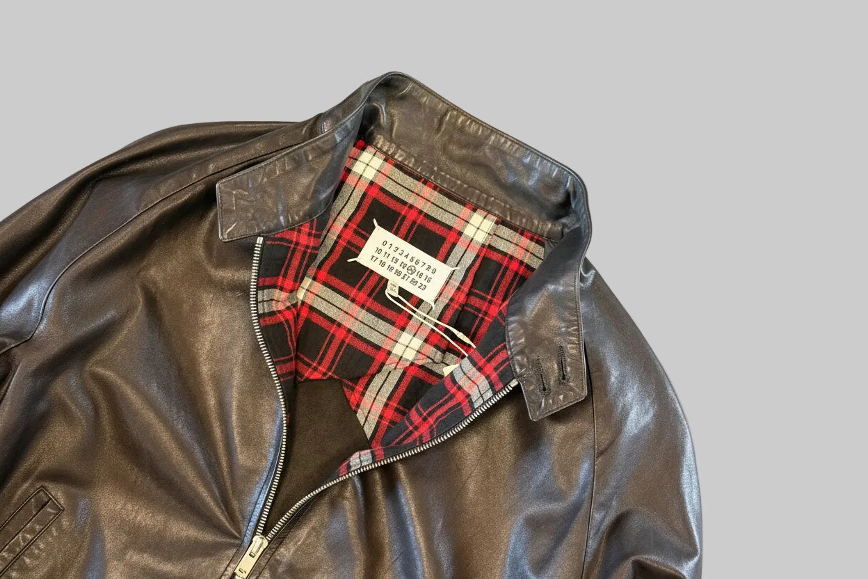 Maison Margiela Leather Harrington Jacket