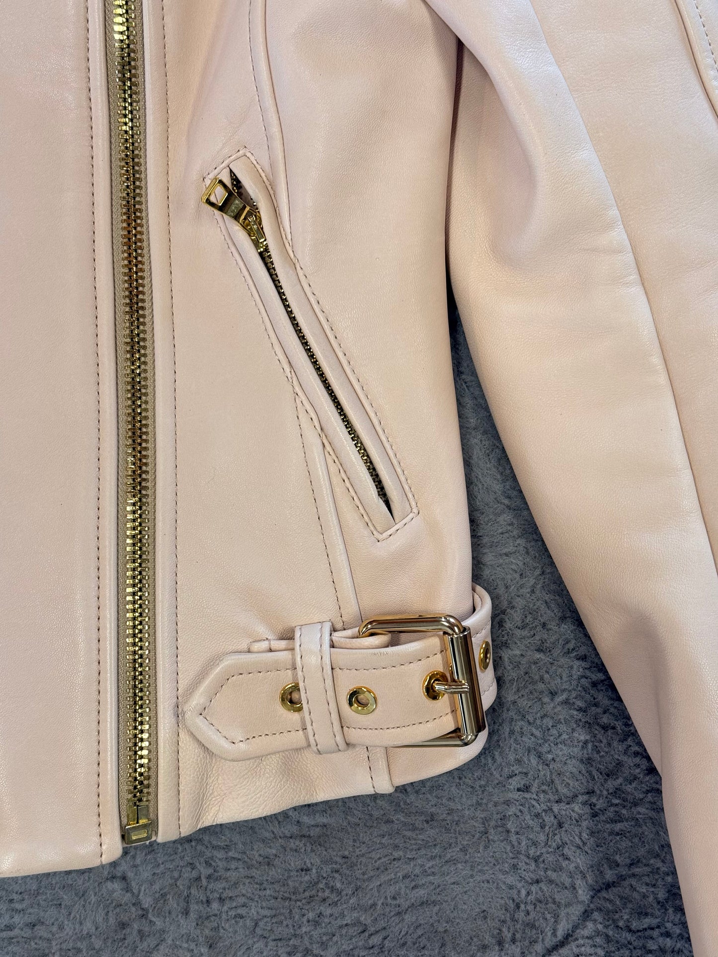 Balmain Leather Lambskin Biker Jacket