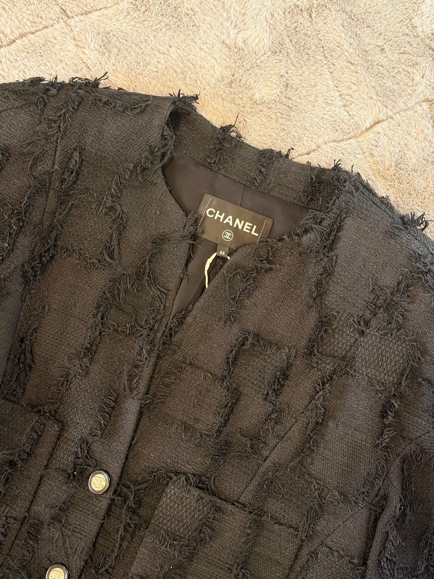 Chanel black tweed jacket