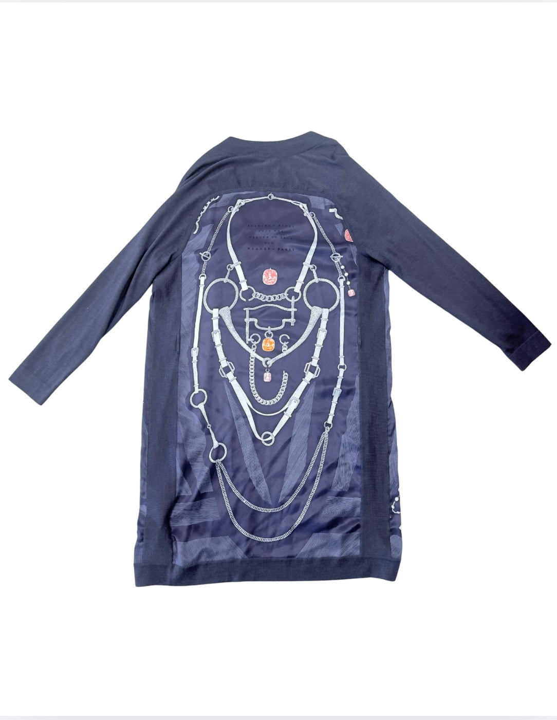 Hermès Silk-Panel Knit Cardigan/Robe