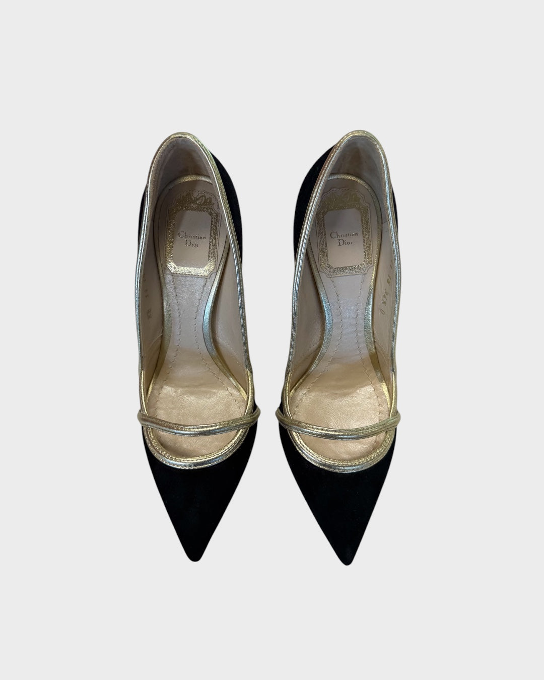 Dior black suede high heels