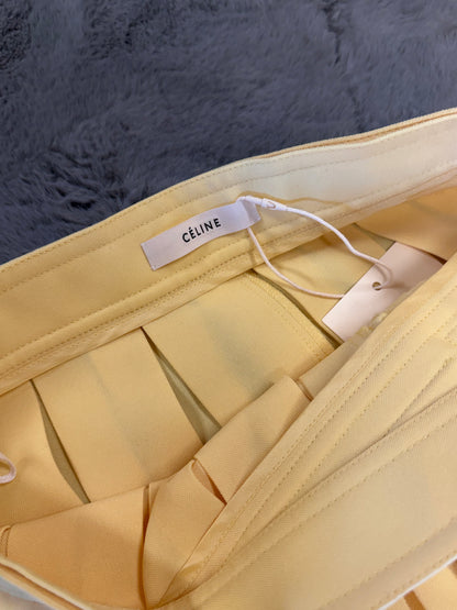 Celine Pleated Asymmetric Midi Skirt