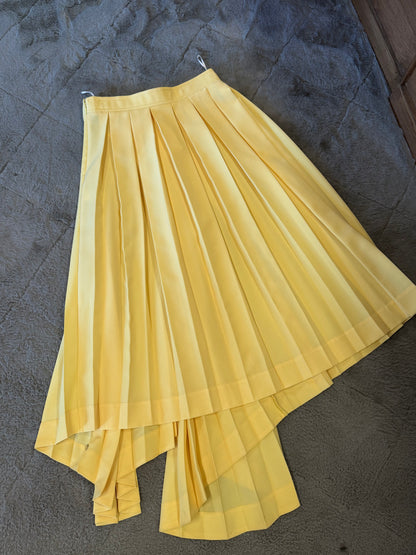 Celine Pleated Asymmetric Midi Skirt