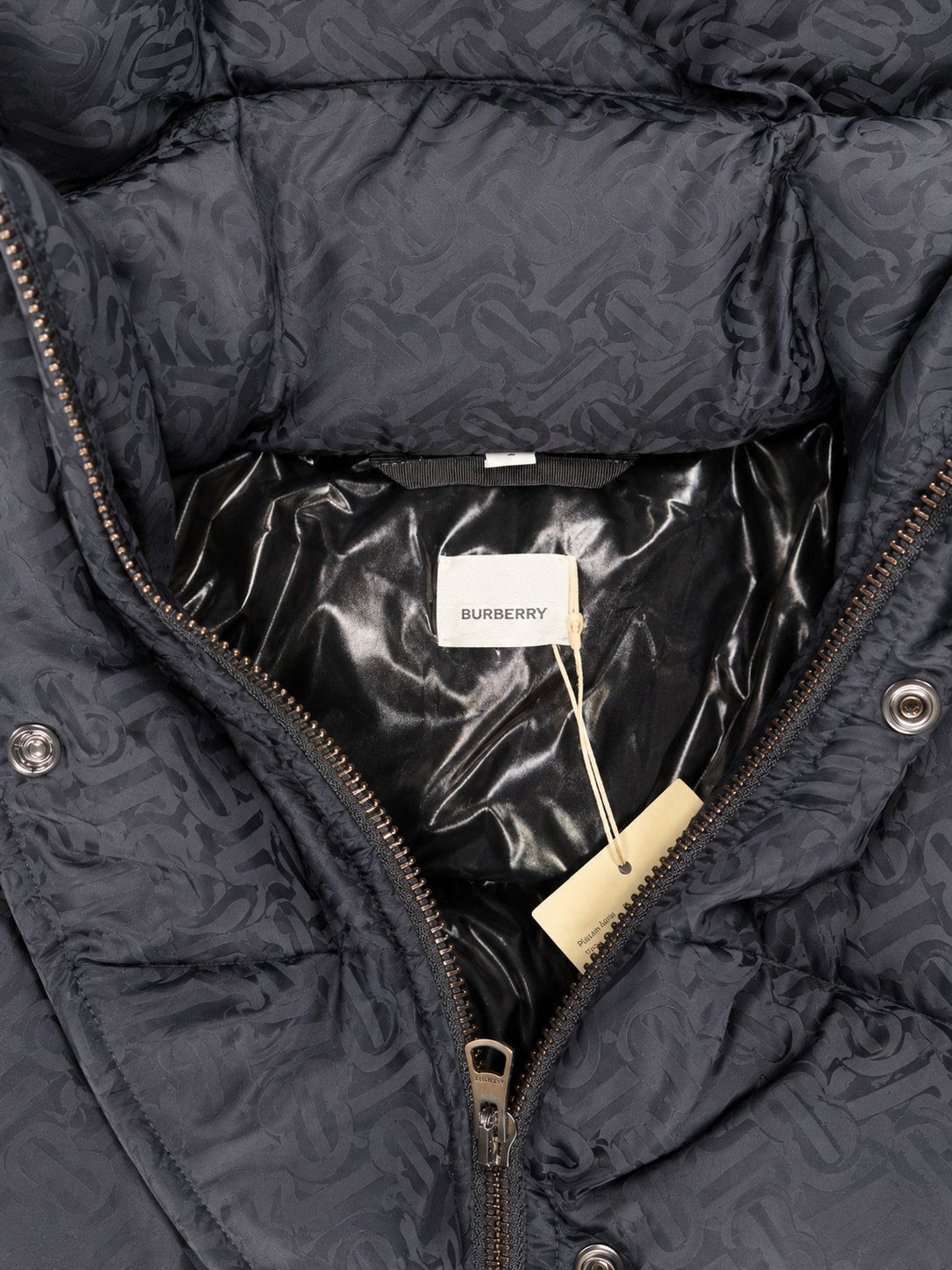 Burberry Monogram Jacquard Hooded Puffer Coat