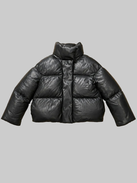 Khaite Lambskin Leather Down Puffer Jacket