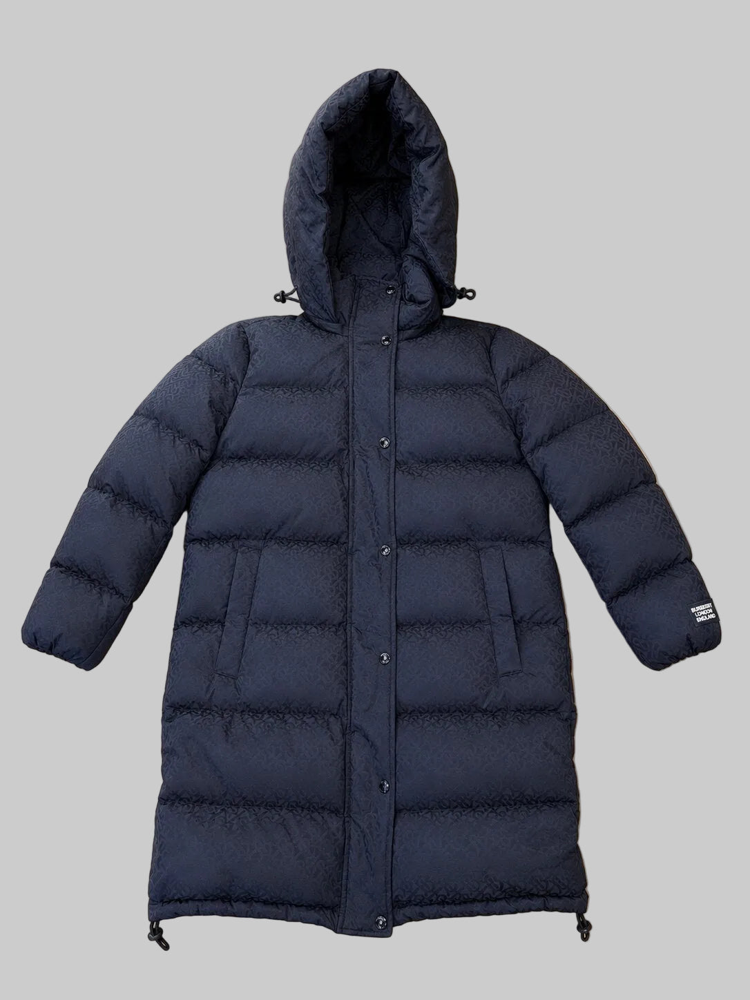 Burberry Monogram Jacquard Hooded Puffer Coat