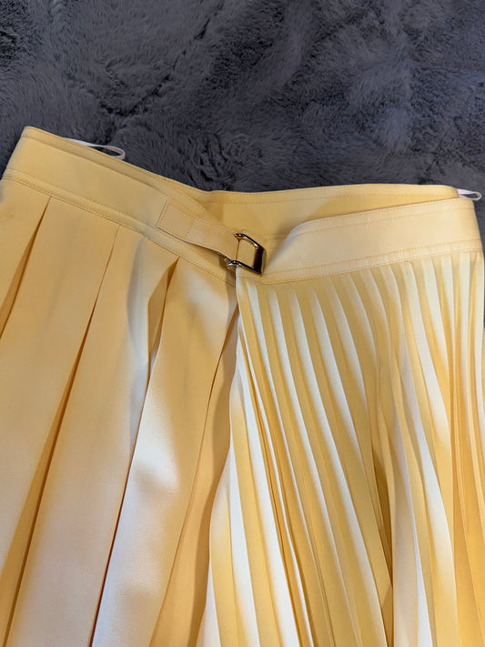 Celine Pleated Asymmetric Midi Skirt