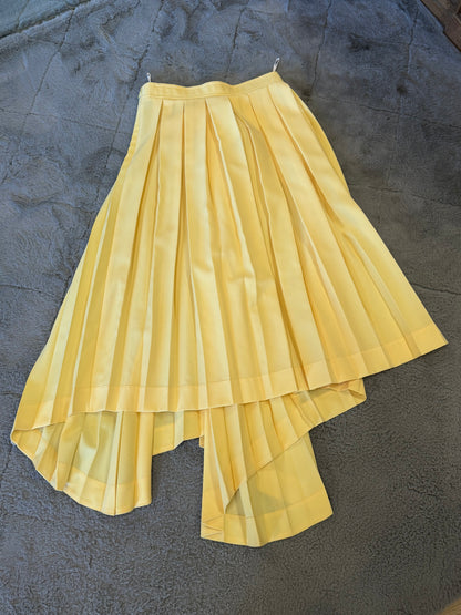 Celine Pleated Asymmetric Midi Skirt