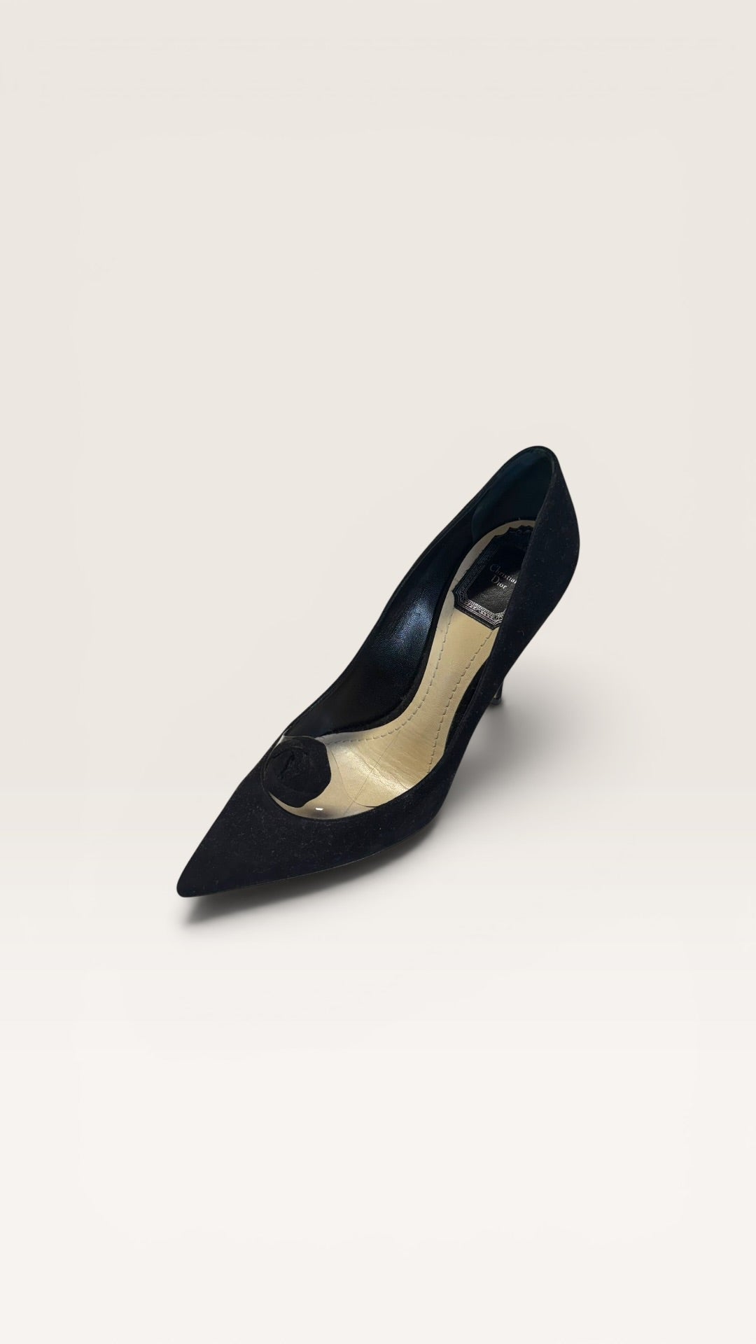 Christian Dior Black Suede Pointed-Toe Pump