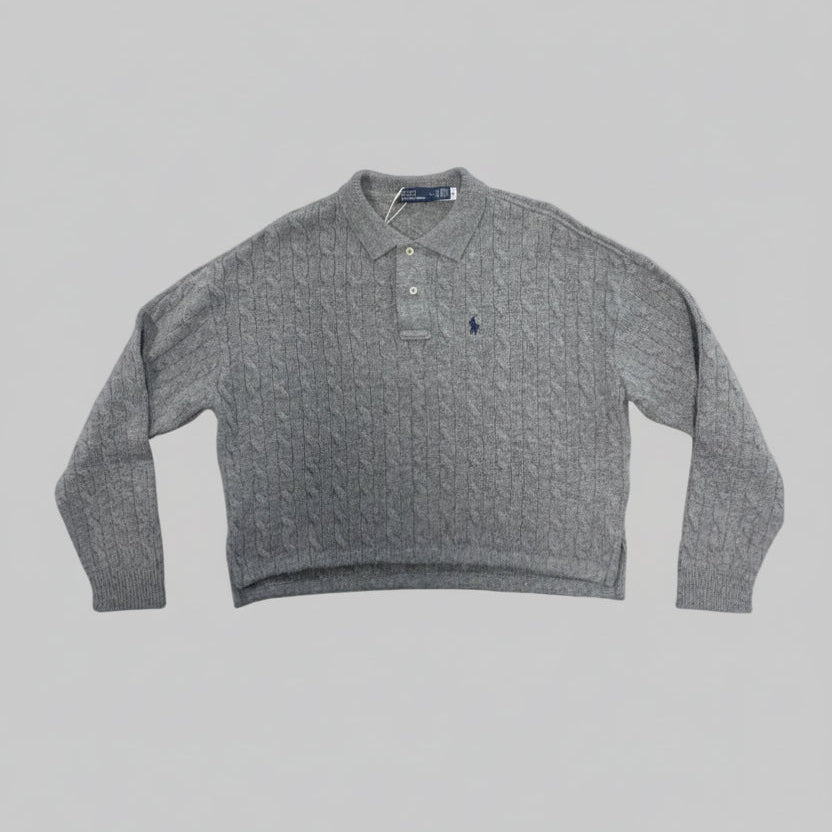 Ralph Lauren Cable Knit Polo Collar Sweater