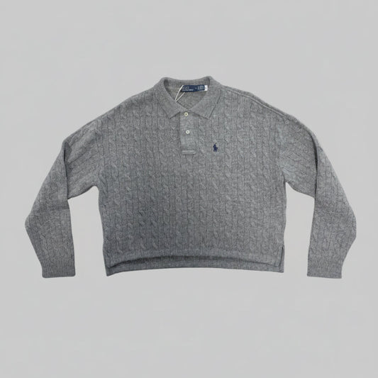 Ralph Lauren Cable Knit Polo Collar Sweater