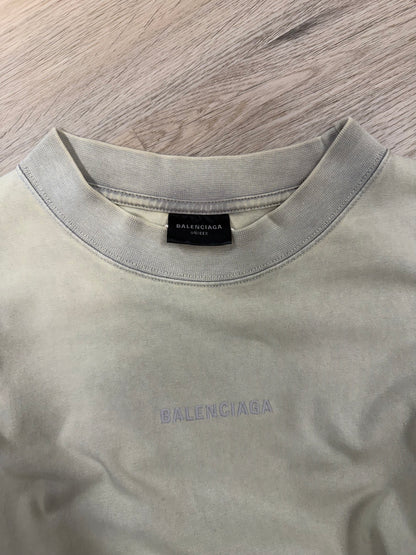 Balenciaga Ivory Logo T Shirt