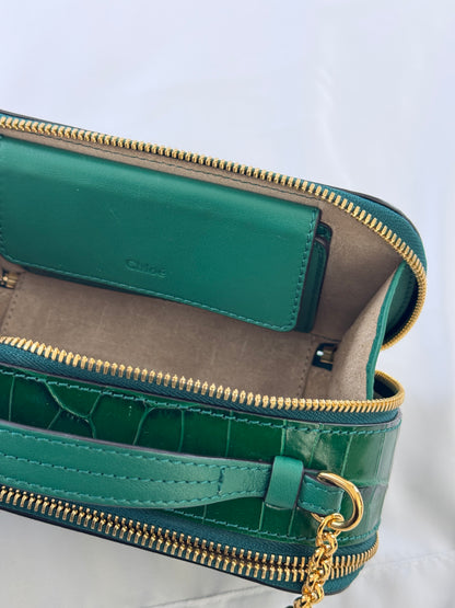 Croc-Embossed Mini C Vanity Bag