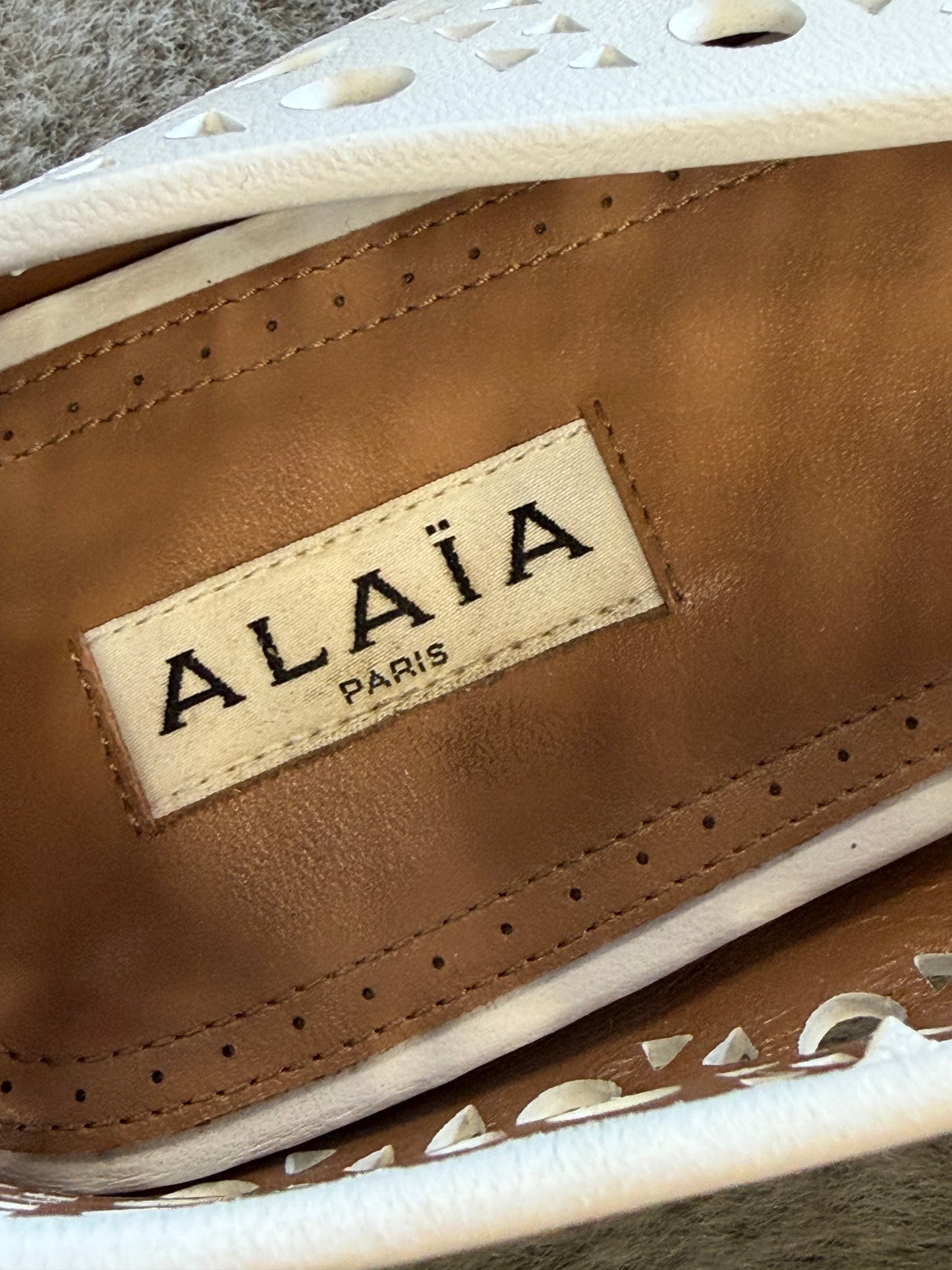 Alaïa Vienne laser-cut lambskin ballet flats