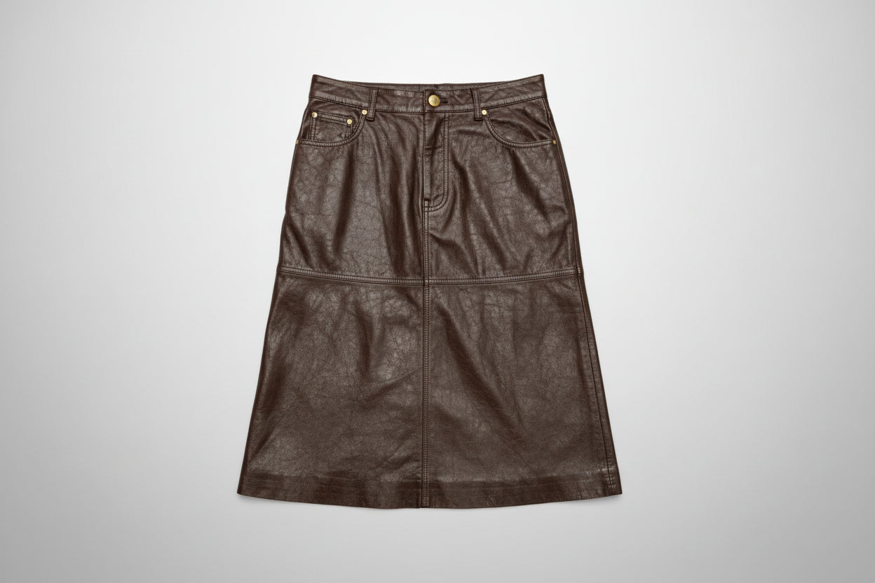 Jacques Wei Textured Leather Mini Skirt