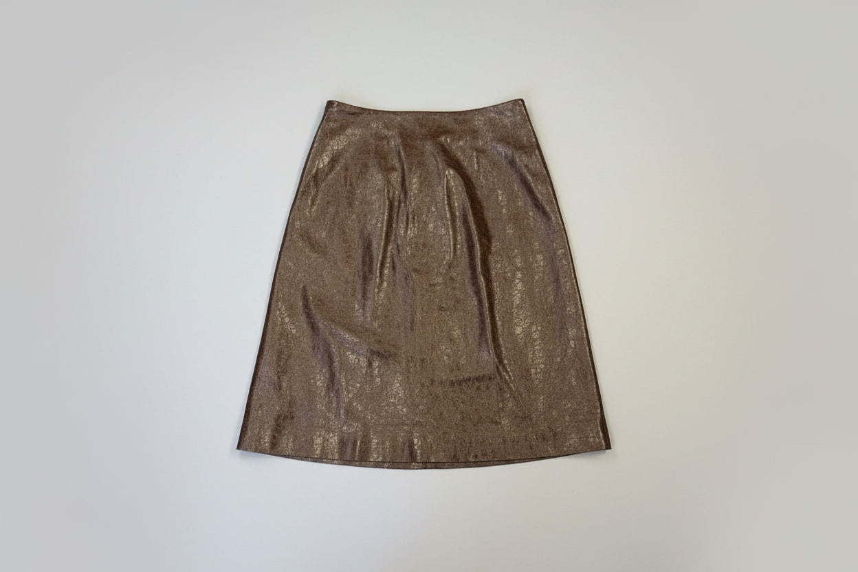 Jacques Wei Textured Leather Mini Skirt
