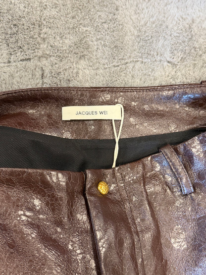 Jacques Wei Textured Leather Mini Skirt