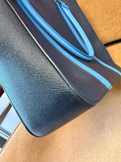 Burberry Two-Tone Leather Tote Bag