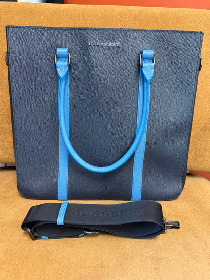 Burberry Two-Tone Leather Tote Bag