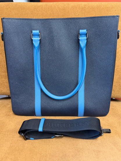 Burberry Two-Tone Leather Tote Bag