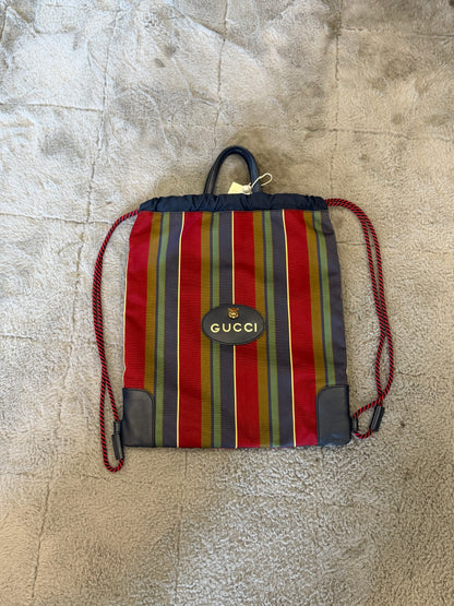 Gucci stripe drawstring backpack