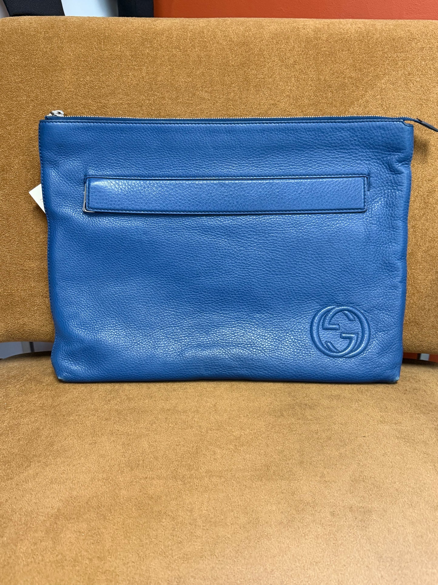 Gucci Soho Leather Zip Pouch Clutch