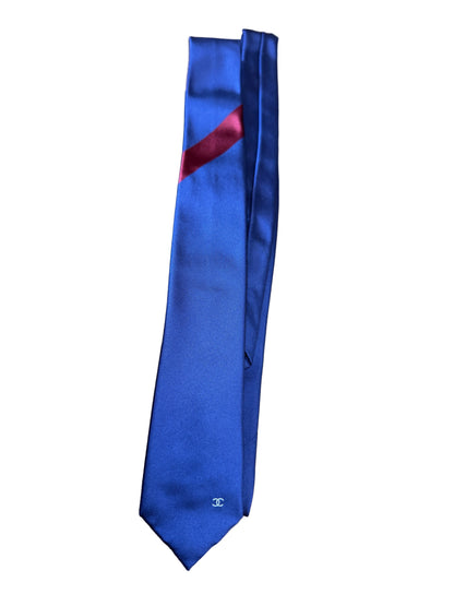 Chanel Silk Diagonal Stripe Necktie