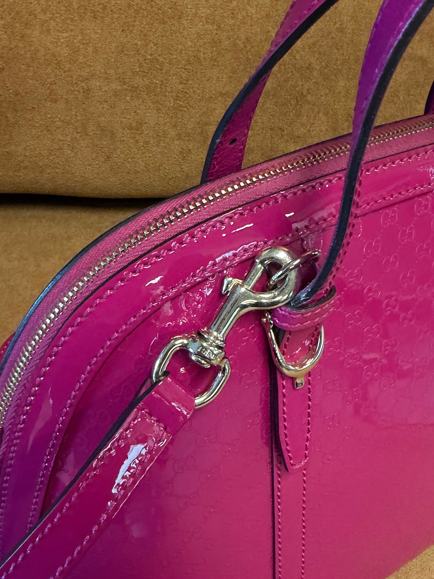 Gucci Microguccissima Patent Leather Dome Bag
