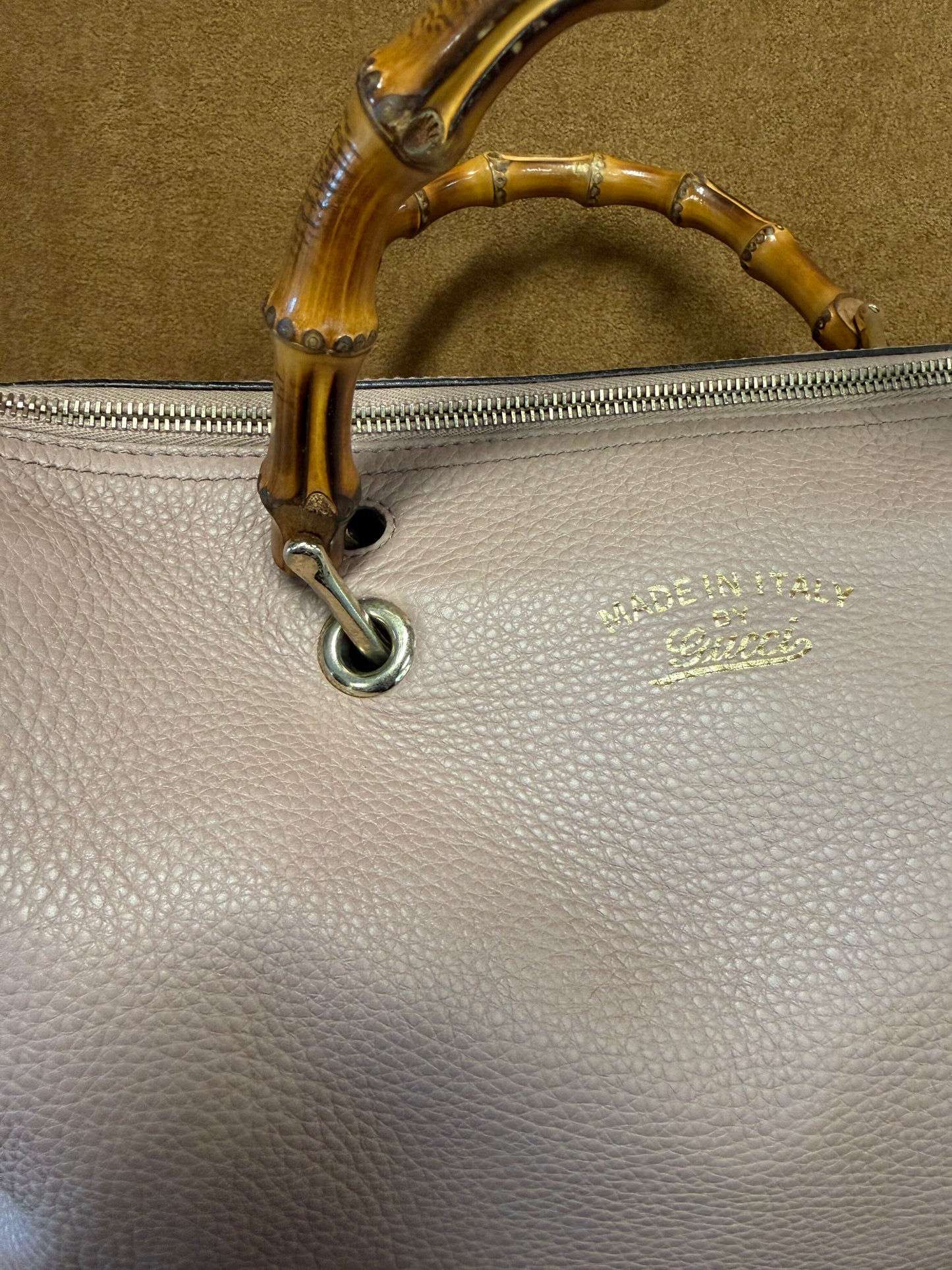 Gucci Bamboo Top Handle Leather Bag