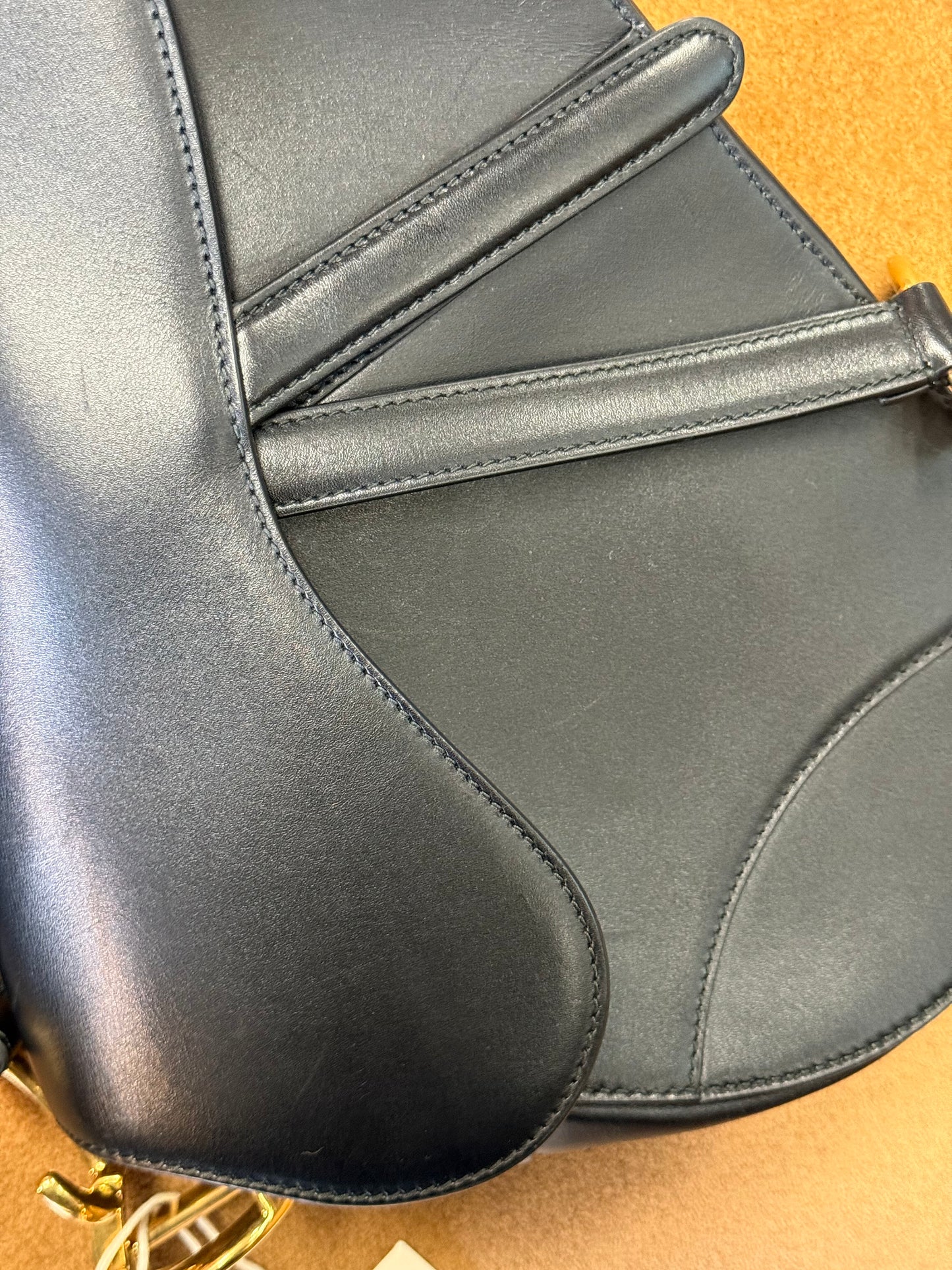Christian Dior Saddle Bag with Strap — Black Smooth Calfskin