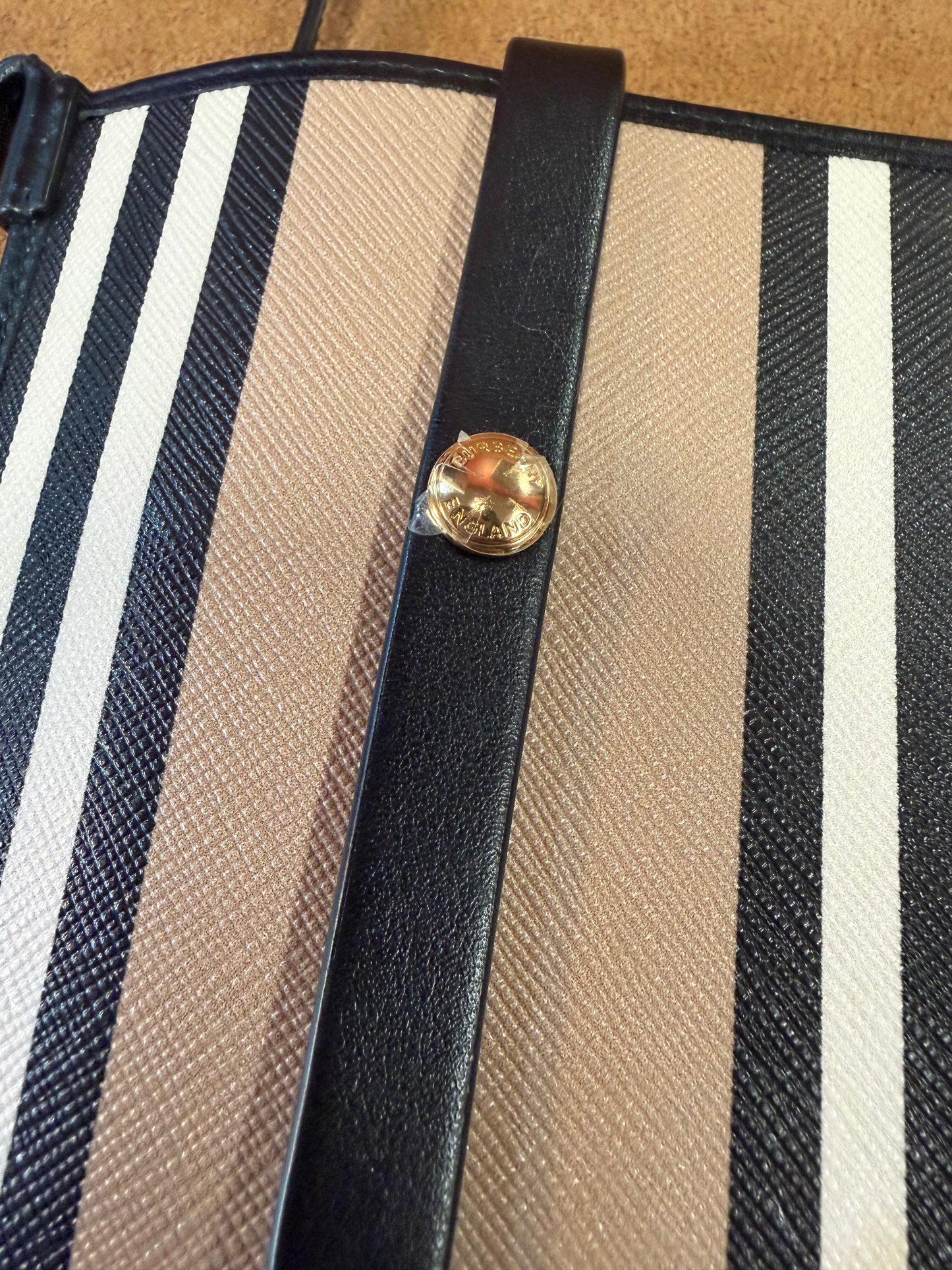 Burberry Striped Phone Pouch Crossbody Bag