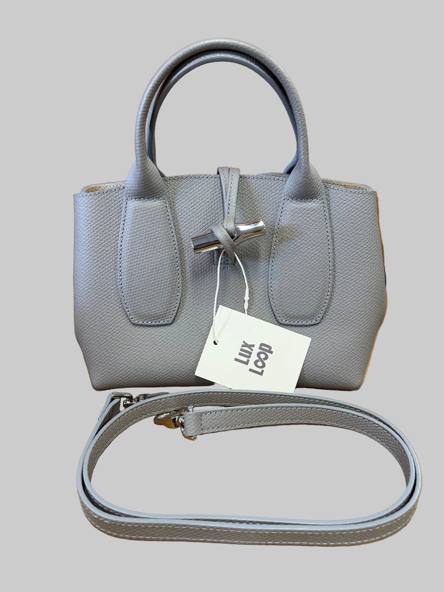 Longchamp Le Roseau Top Handle Bag – Grey Leather