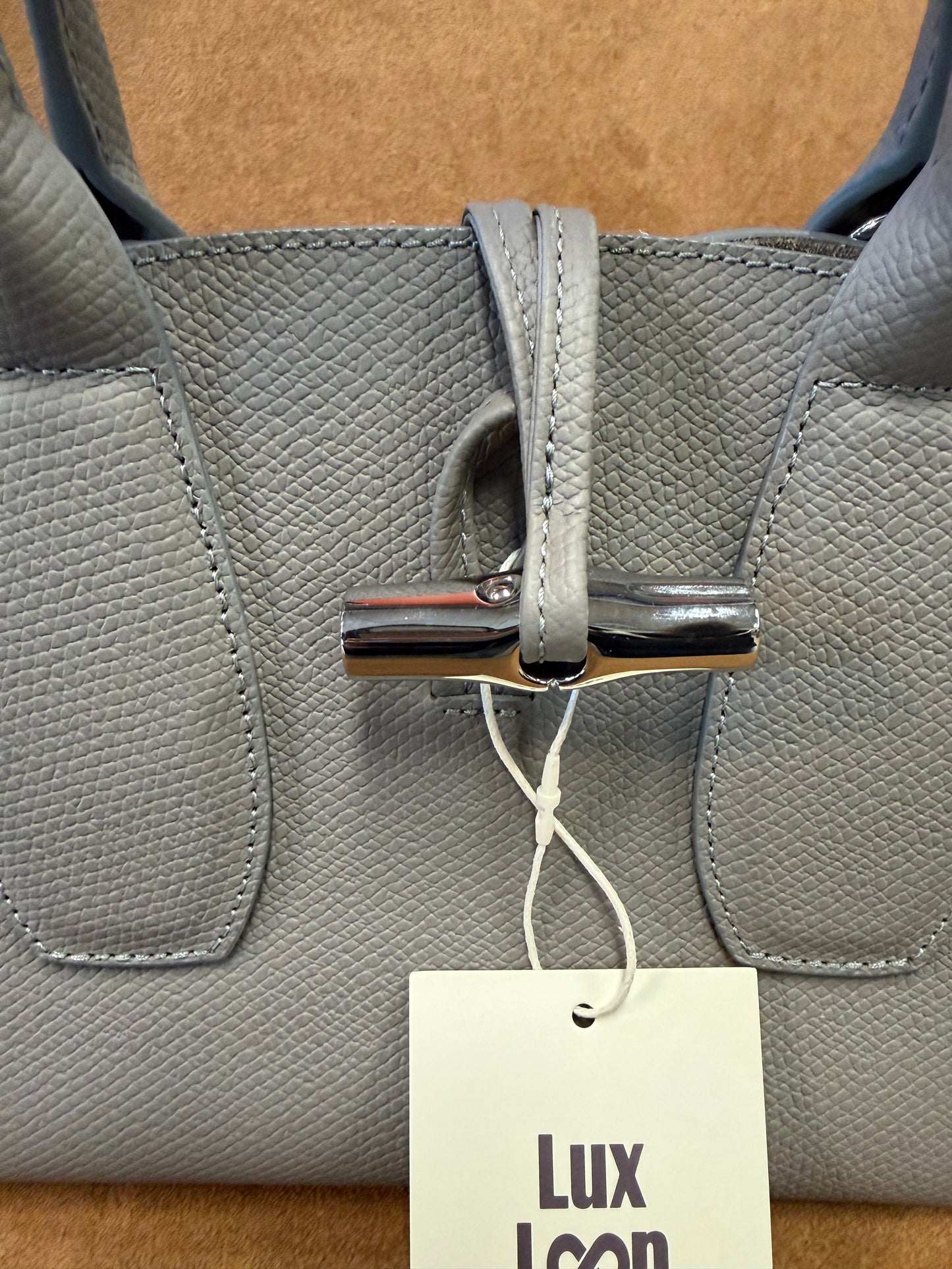 Longchamp Le Roseau Top Handle Bag – Grey Leather