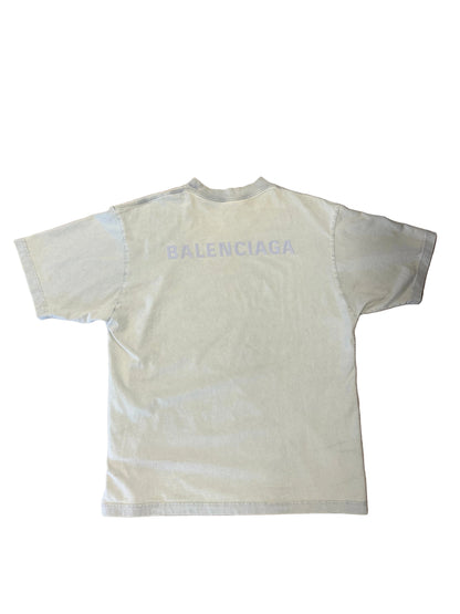 Balenciaga Ivory Logo T Shirt