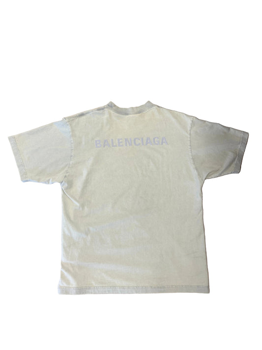 Balenciaga Ivory Logo T Shirt